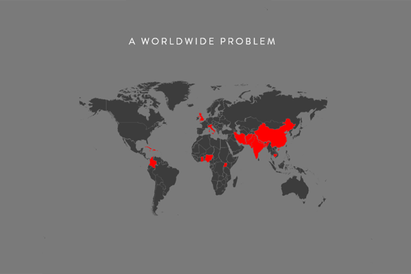 ASTI Map recording the areas with most acid attacks