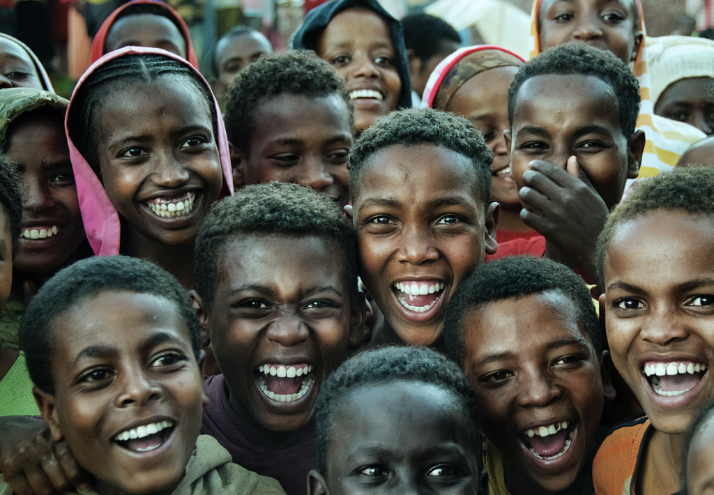 an image of  African youth smiling. 