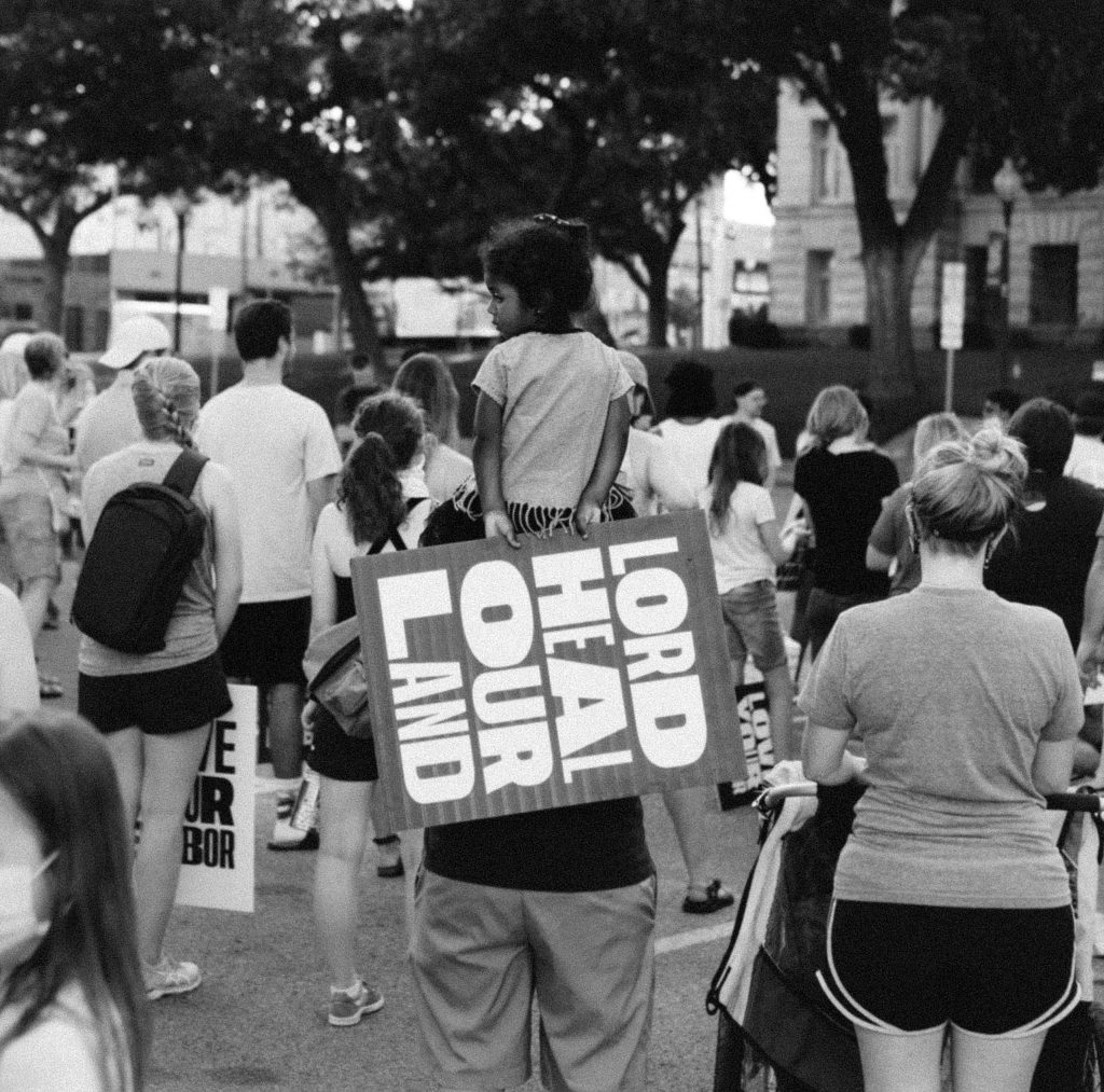 A photo of people at what could possibly be a protest