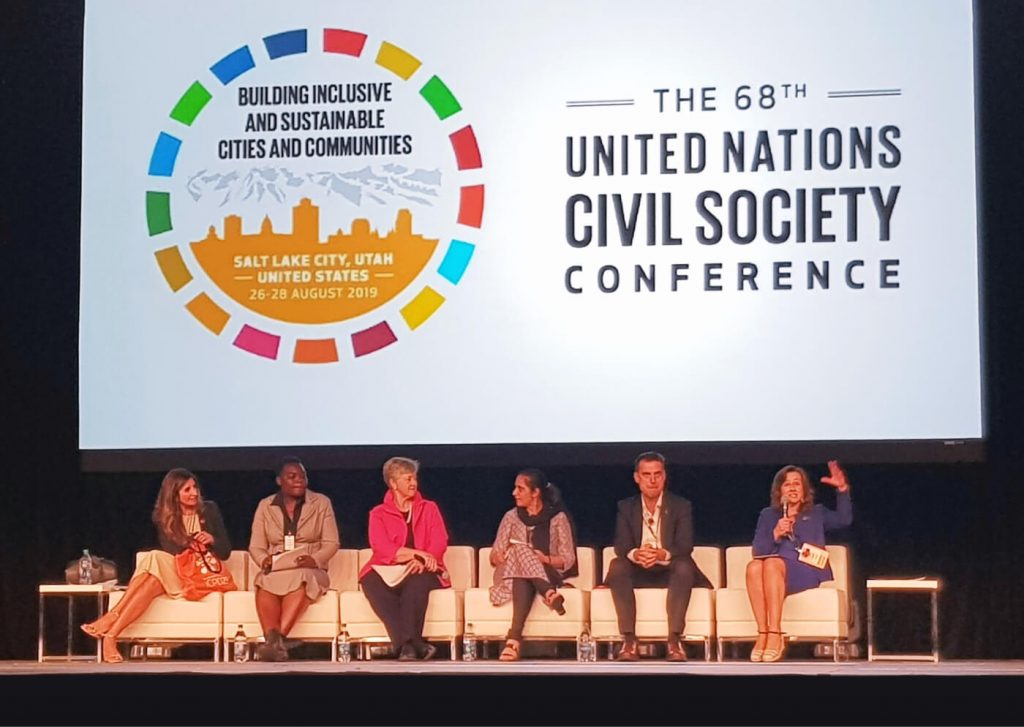 Image of speakers at the 68th United Nations Civil Society Conference.