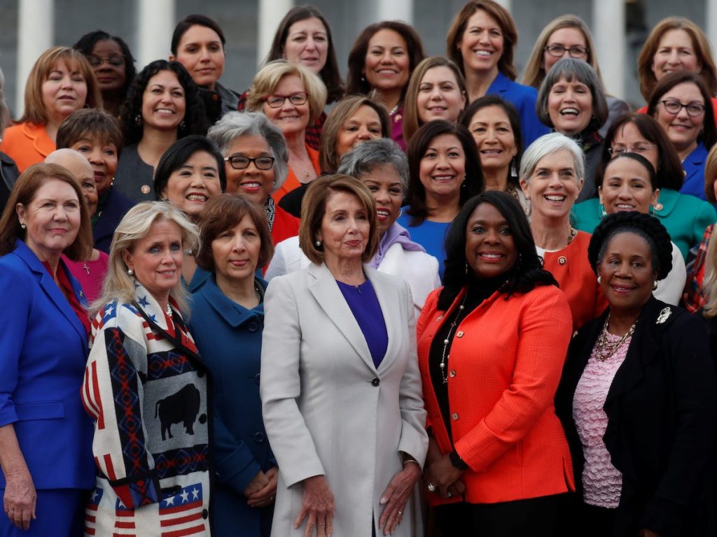 An image of female leaders and politicians gathered