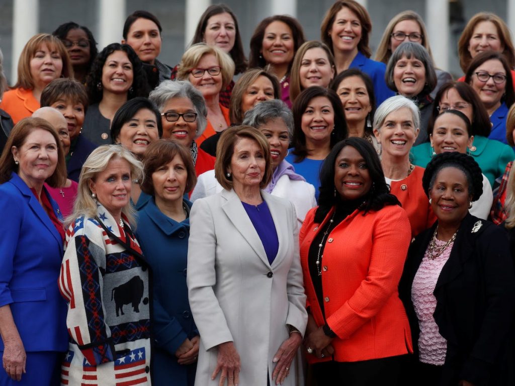 An image of female leaders and politicians gathered 