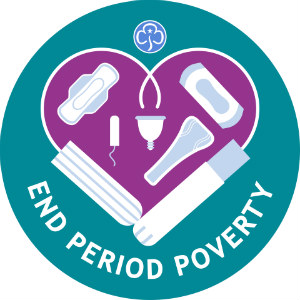 Image of a poster about a campaign to end Period Poverty by 
girlsguiding. 