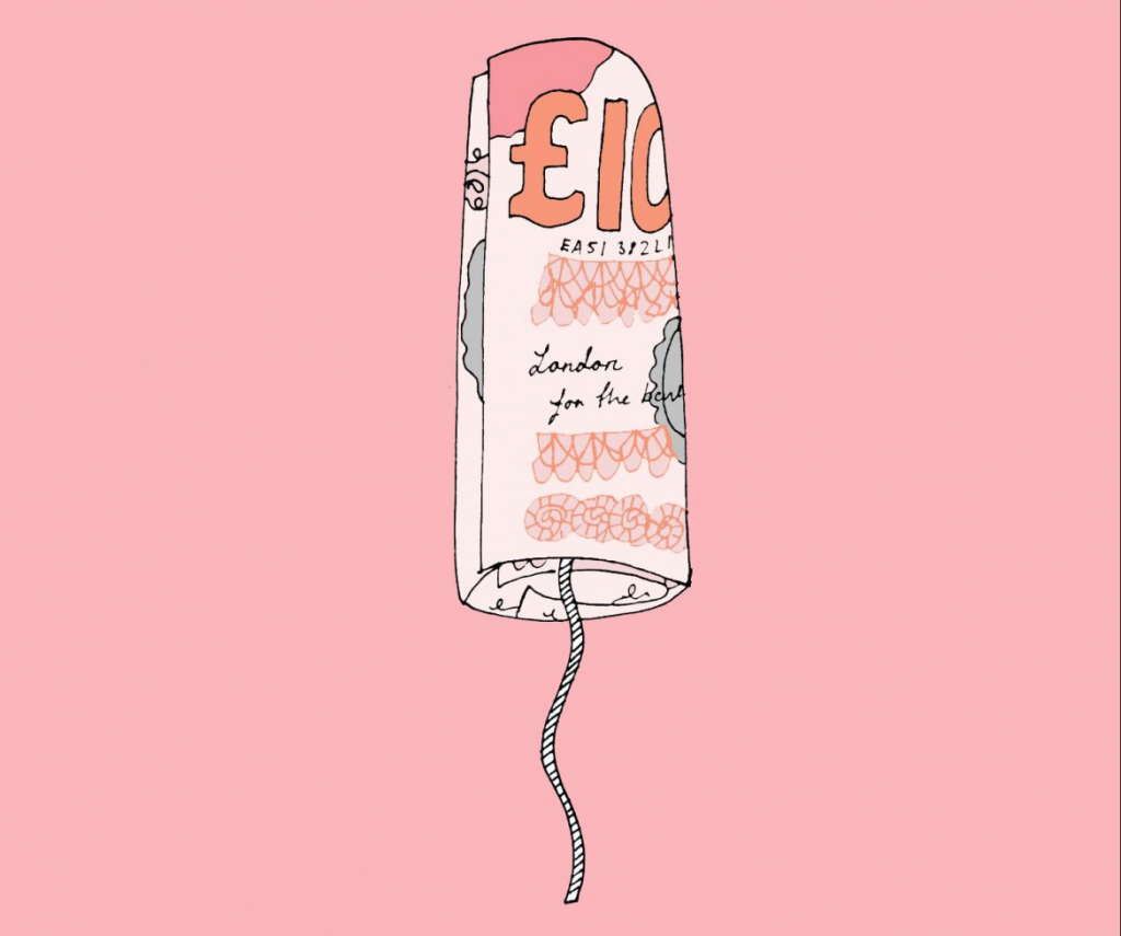 Image of a poster about Awareness campaign on period poverty by an activist Amika George