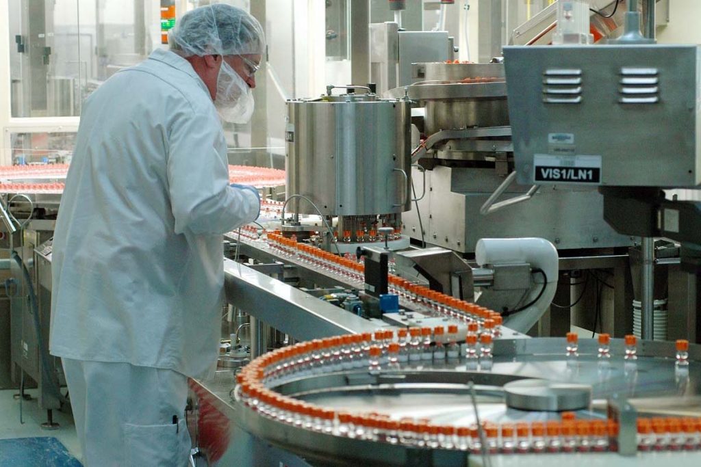 An image portraying the mass production of Pfizer vaccines in South West Michigan