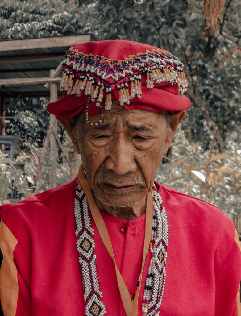 A portrait of an indigenous man, Datu Timbangan, village shaman of the Higaonon tribe in Kiabo.