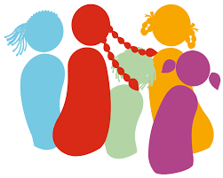 A colorful Illustration of a girls' Group, united al together !