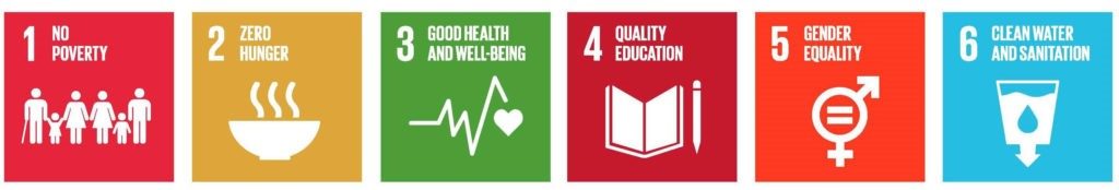 This image shows the first six sustainable development goals