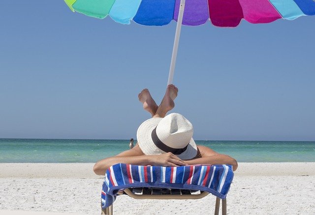 Image of a woman sunbathing