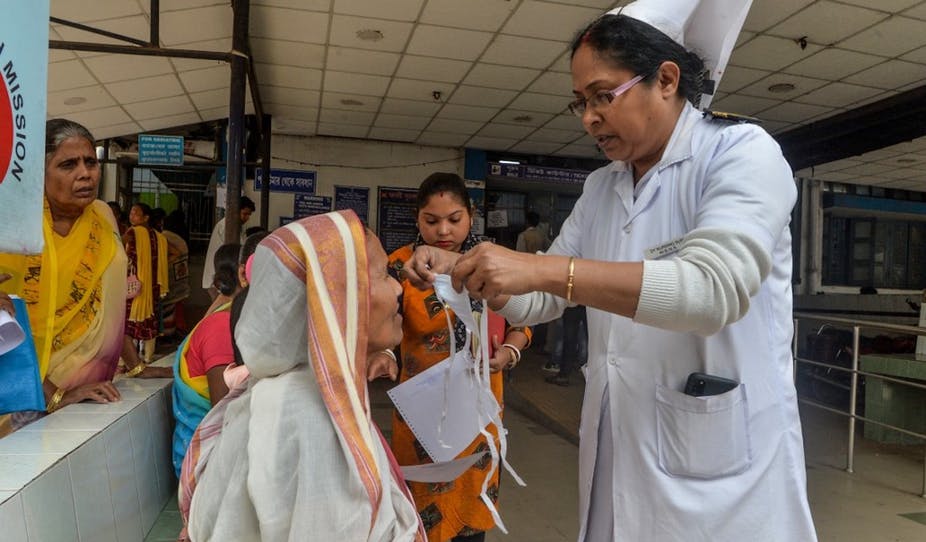 Image from a hospital at Siliguri, Bengal where a Covid awareness camp was organized.