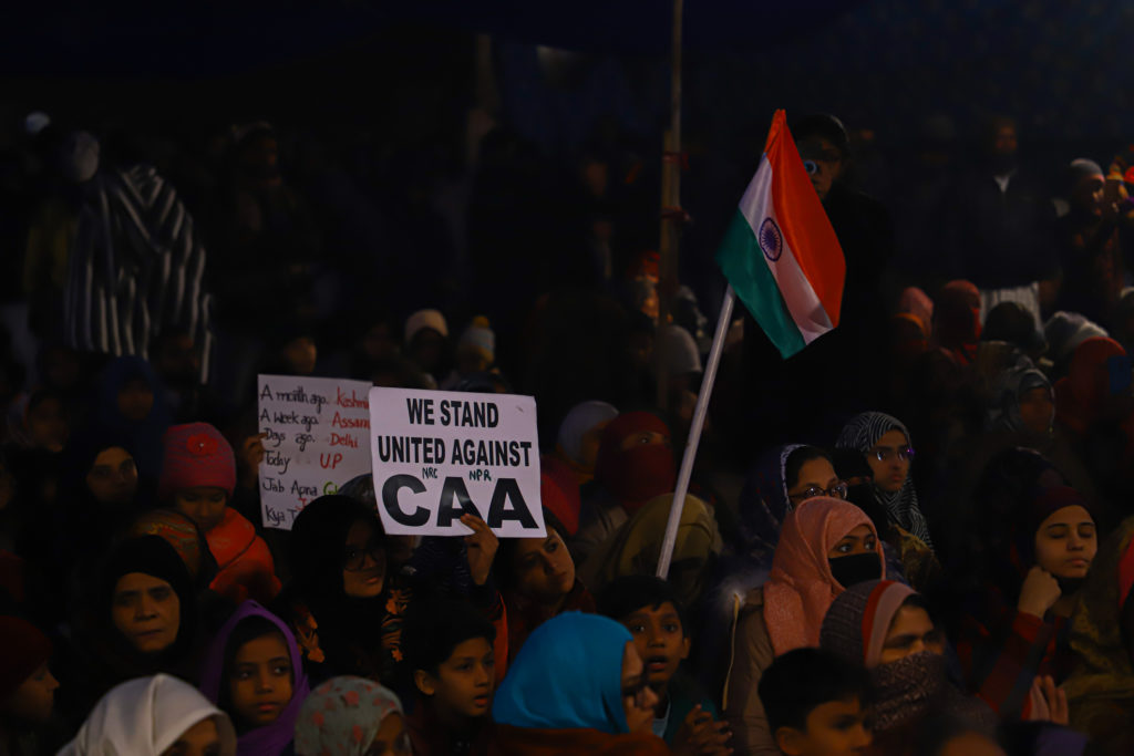 Women protesting against the CAA and NRC bills in Shaheen Bagh 