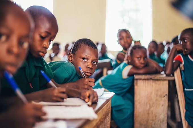 Image showing African children in a classroom. 